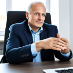 **

"A professional healthcare administrator in a fully clothed, modest business attire, sitting at a desk in a modern, bright Swedish hospital office. Natural light, computer screen visible, perfect anatomy, correct proportions, well-formed hands, proper finger count, safe for work, appropriate content, professional photography, high quality."

**